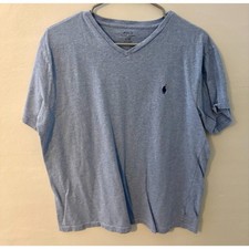 Polo Ralph Lauren Men s V-Neck T-Shirt Blue Heather Short Sleeve Pony Size L