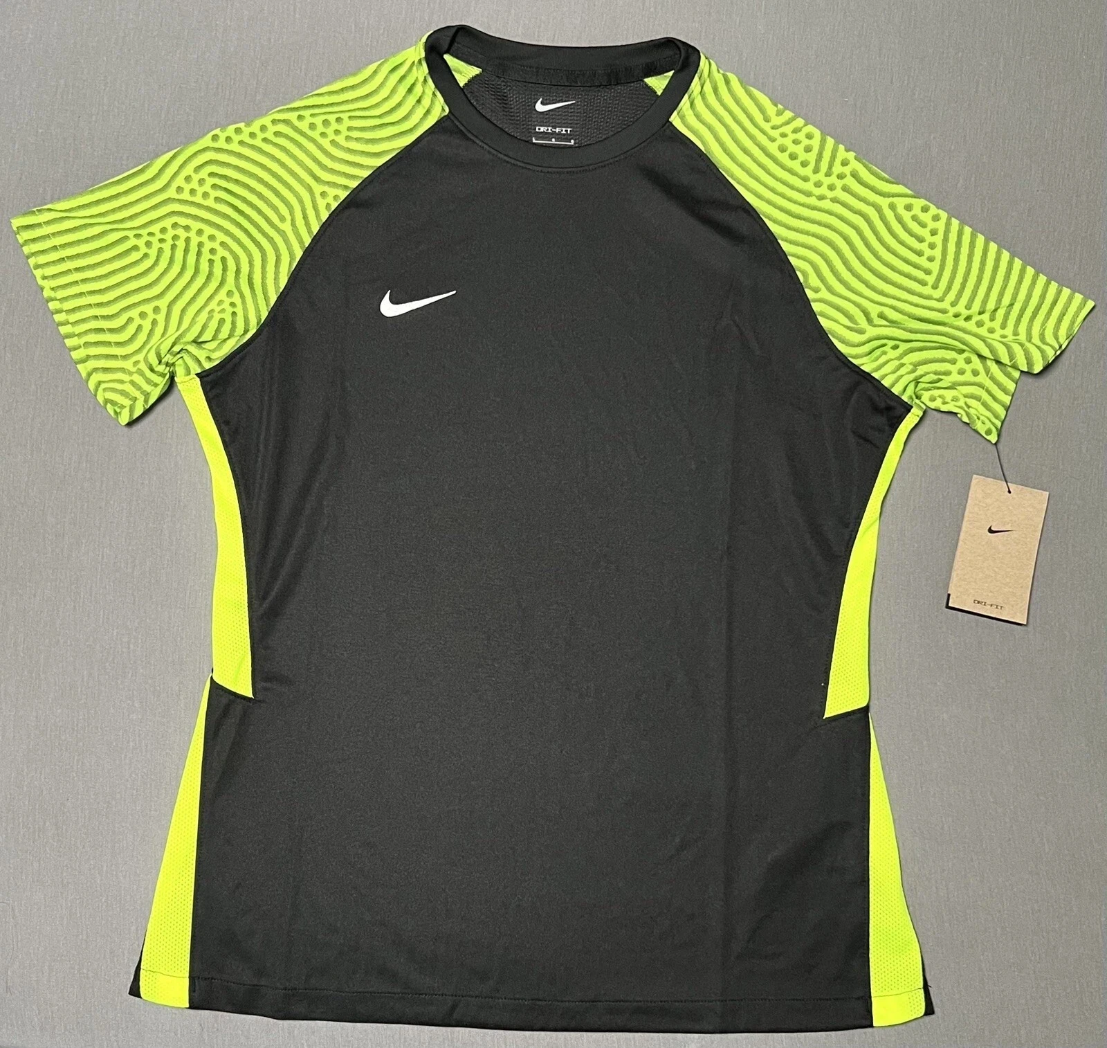 Nike Dri Fit Strike II Soccer Black Neon Green CW3555-011 Womens Size L