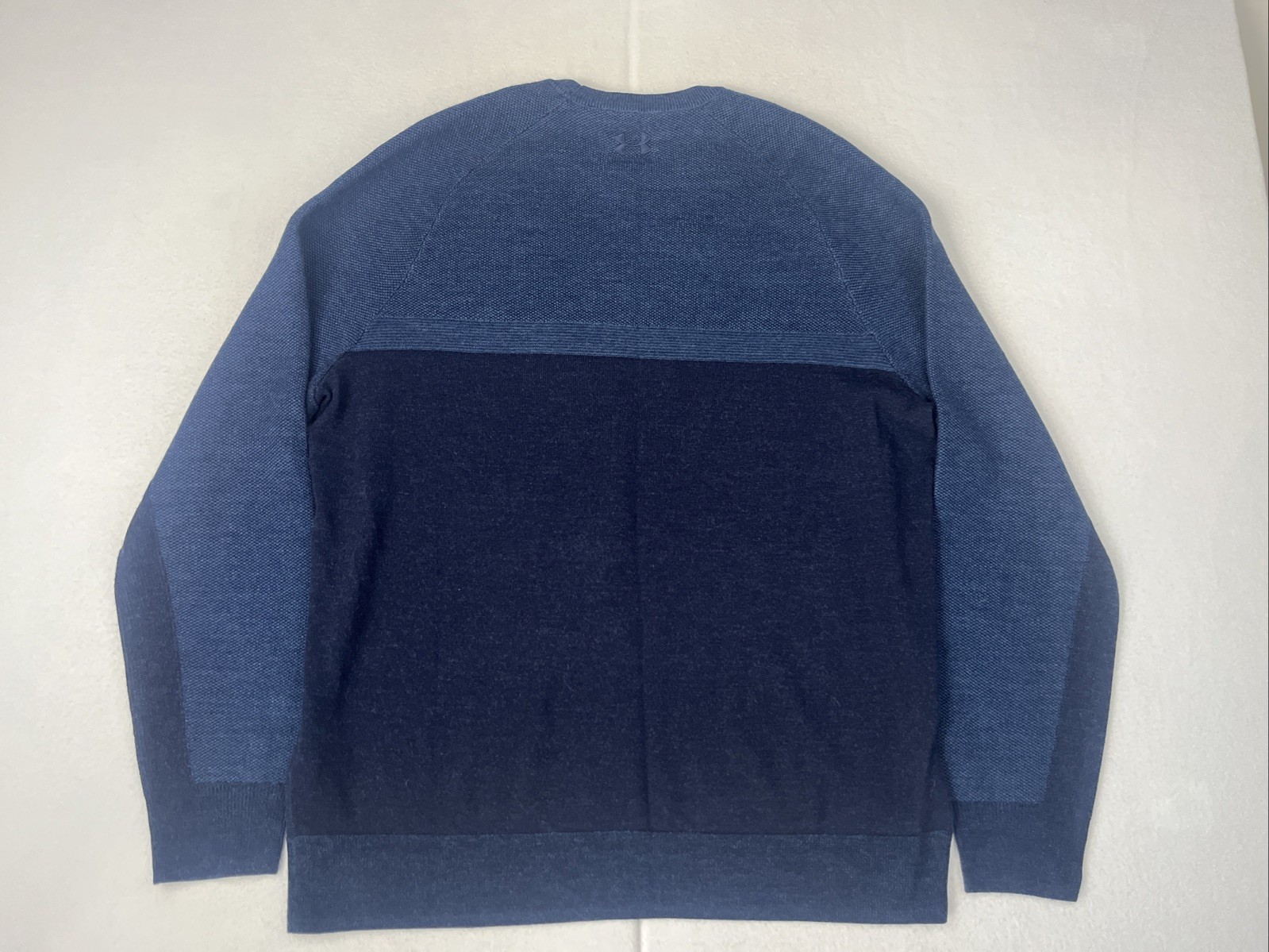 Under Armour UA Threadborne Blue Wool Crew Neck Long Sleeve Sweater Men's Large thumbnail 2