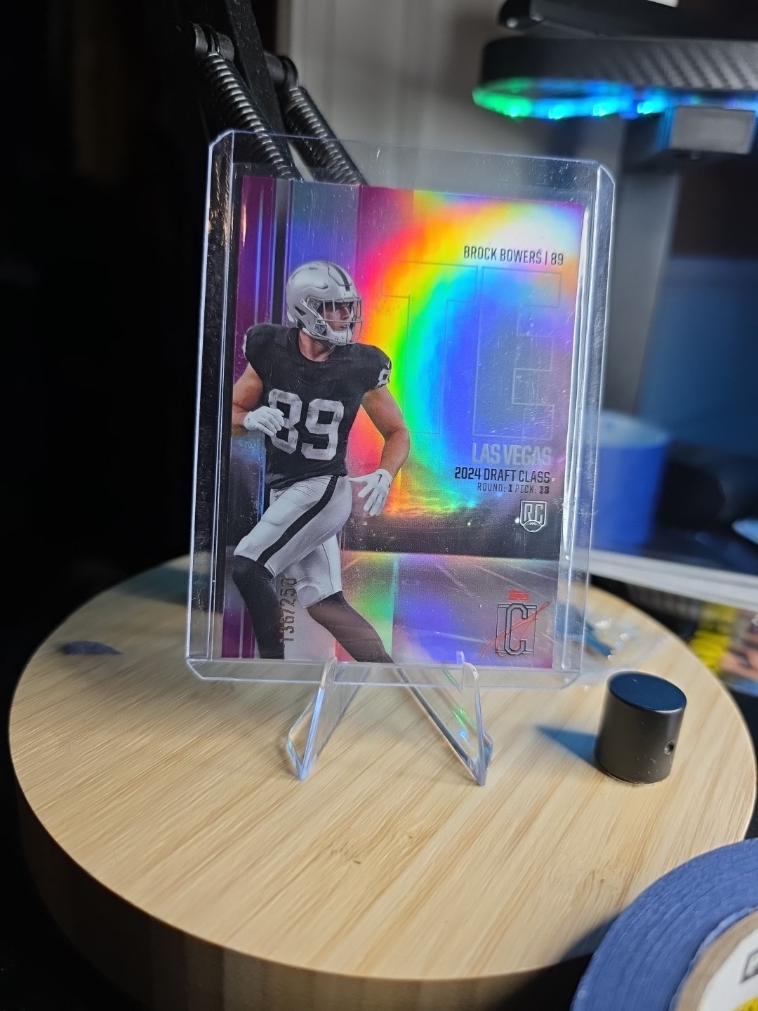 2024 Topps Signature Class Brock Bowers Magenta Chrome Variation Rookie /250