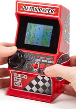 Mini Arcade Racing Game Console 30 Games LCD Screen Steering Wheel Handheld