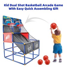 Kid Dual Shot Basketball Arcade Game w/ 4 Balls Easy Quick Assembling Gift