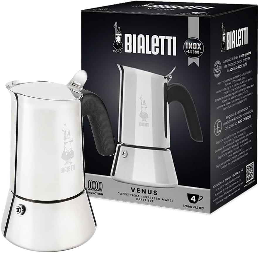Bialetti - New Venus Induction, Stovetop Coffee Maker, Suitable for All Types of