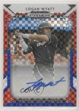2019 Panini Prizm Draft Picks Red White & Blue 63/99 Logan Wyatt #37 Auto 0j2z
