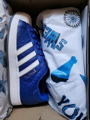 RARE Adidas Men's Superstar II State Fair Shoes  Size 9 1/2 Blue & White *NEW*