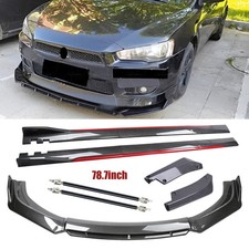 Carbon Fiber Look Red Front Lip Chin Bumper Side Skirt For Mitsubishi Asx Body K Carbon Fiber Look Red Front Lip Chin Bumper Side Skirt For Mitsubishi Asx Body K