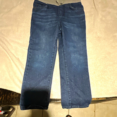 The Children's Place Jogger Denim Jeans 5T Blue Solid Pull-On Elastic Waist