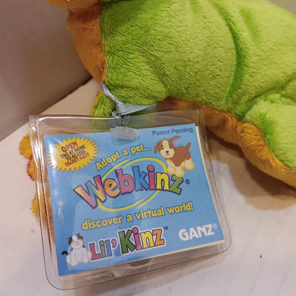 Webkinz Tree Frog with Code by Ganz HS109 Green Yellow Red Plush Stuffed Animal - Image 2 of 4