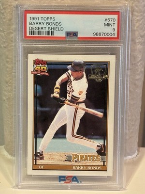 1991 Topps Operation Desert Shield #570 Barry Bonds PSA 9 Pittsburgh Pirates