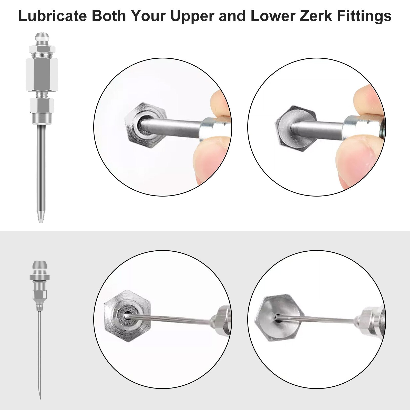 Carbon Steel Grease Gun Accessory Set 4-Piece Leak-Free 1/8"NPT Auto Repair US