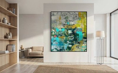 Original Handgemaltes Bild 70x80x3cm Ready To Hang