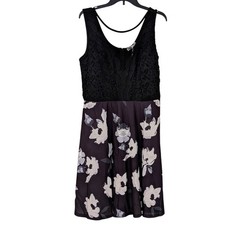 Grace Karin Black Lace Floral Fit Flare Dress Sleeveless Plus Size 2XL NWT