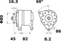 MAHLE Alternator MG 424 14V 80A MG424