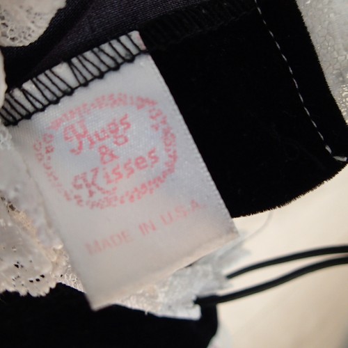 Vintage Hugs and Kisses black white lace Velvet Girls Dress 6x - Picture 3 of 14