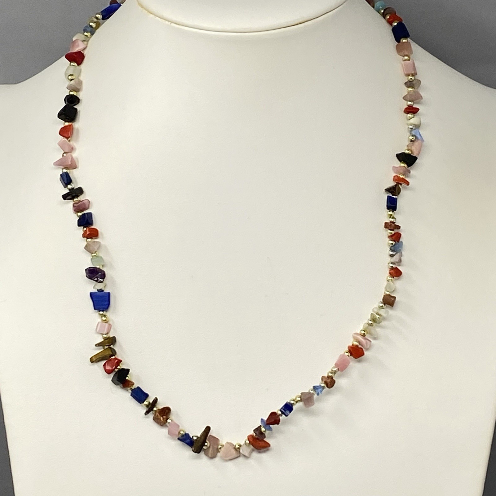 Assorted Gemstone Necklace Multicolor Chip Beads … - image 2