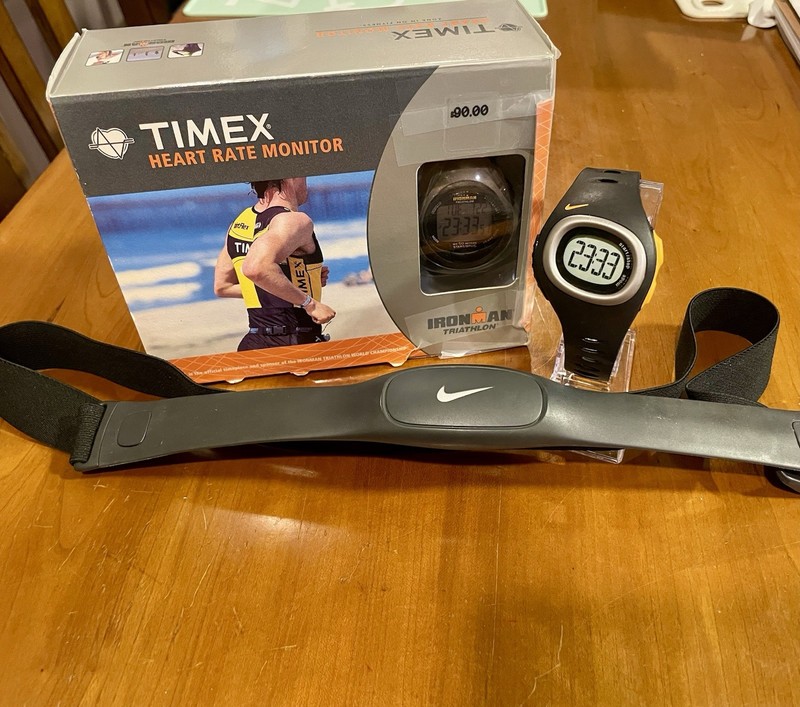 WORKOUT WATCHES WITH HEART RATE MONITORS. LOT OF 2 -TIMEX AND NIKE BRAND
