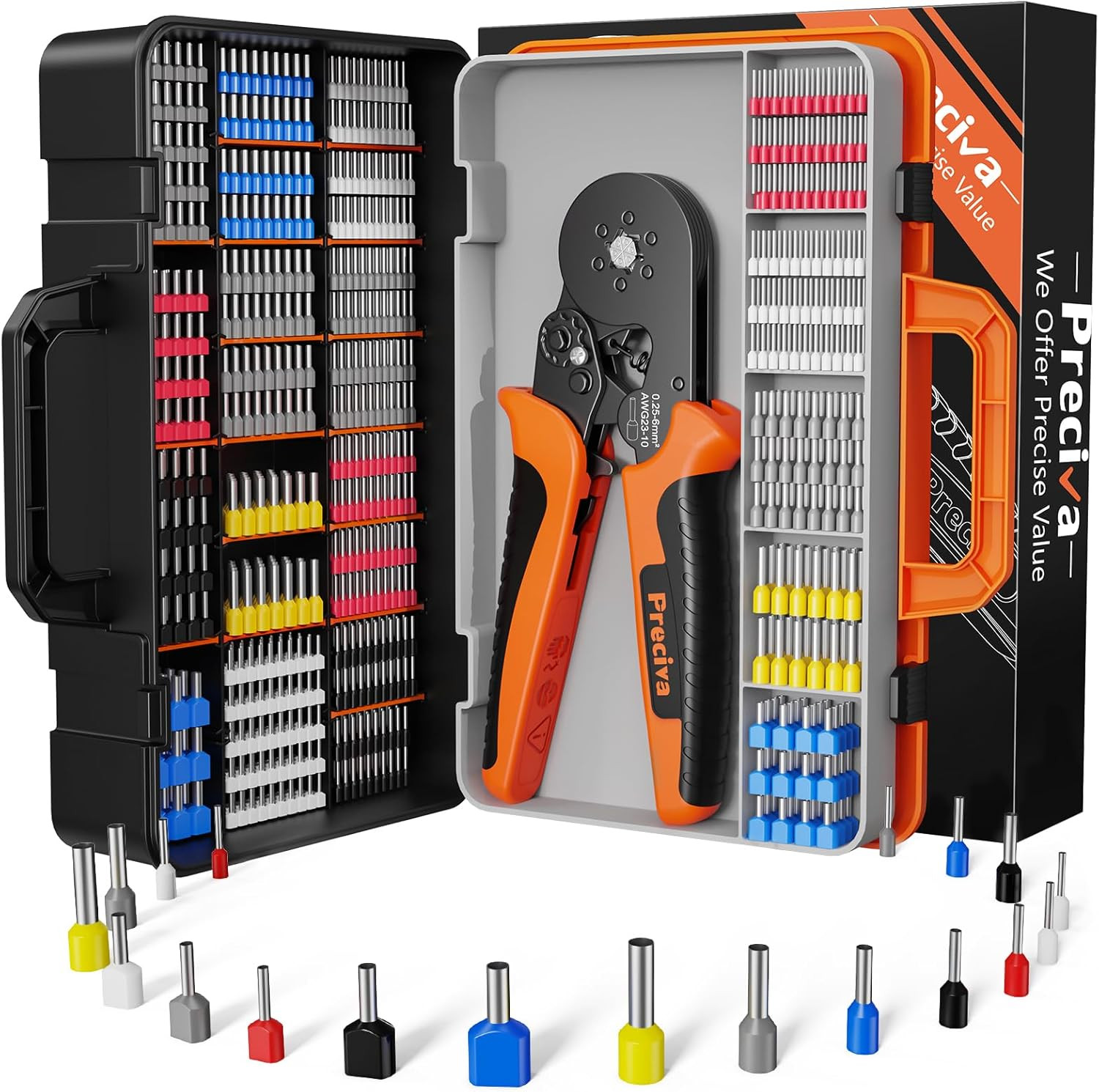 Set Pinza Crimpatrice Professionale 1230 PCS | Kit Capicorda 0,25-6mm²