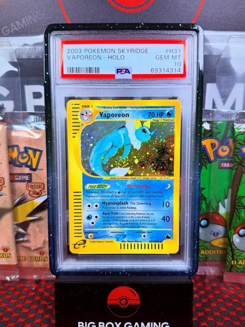 2003 Pokemon Skyridge Vaporeon Holo H31/H32 PSA 10 Gem 💦 SWIRL 🚀
