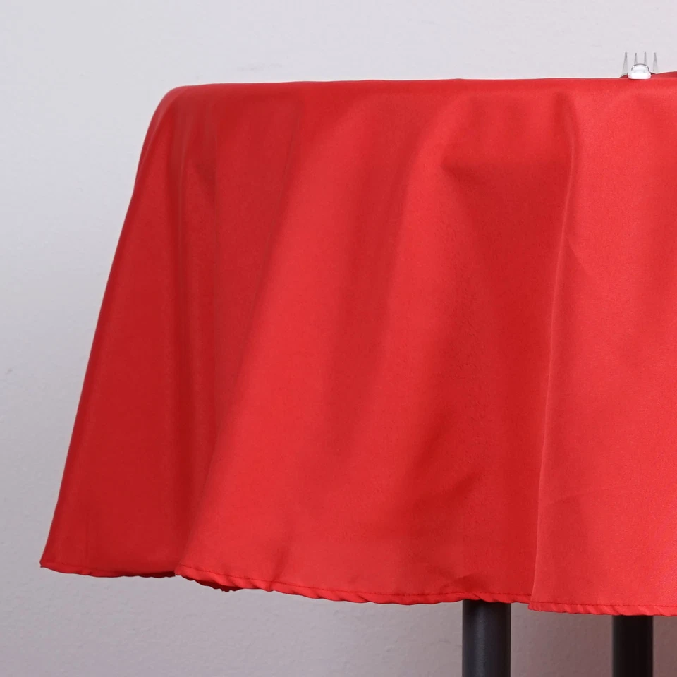 6 pcs Red 90" ROUND POLYESTER TABLECLOTHS Trade Show Booth Decorations SALE - Image 2 of 4