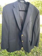 Lauren Ralph Lauren Men  s Navy Wool Blazer 48R Gold Button Sport Coat Jacket