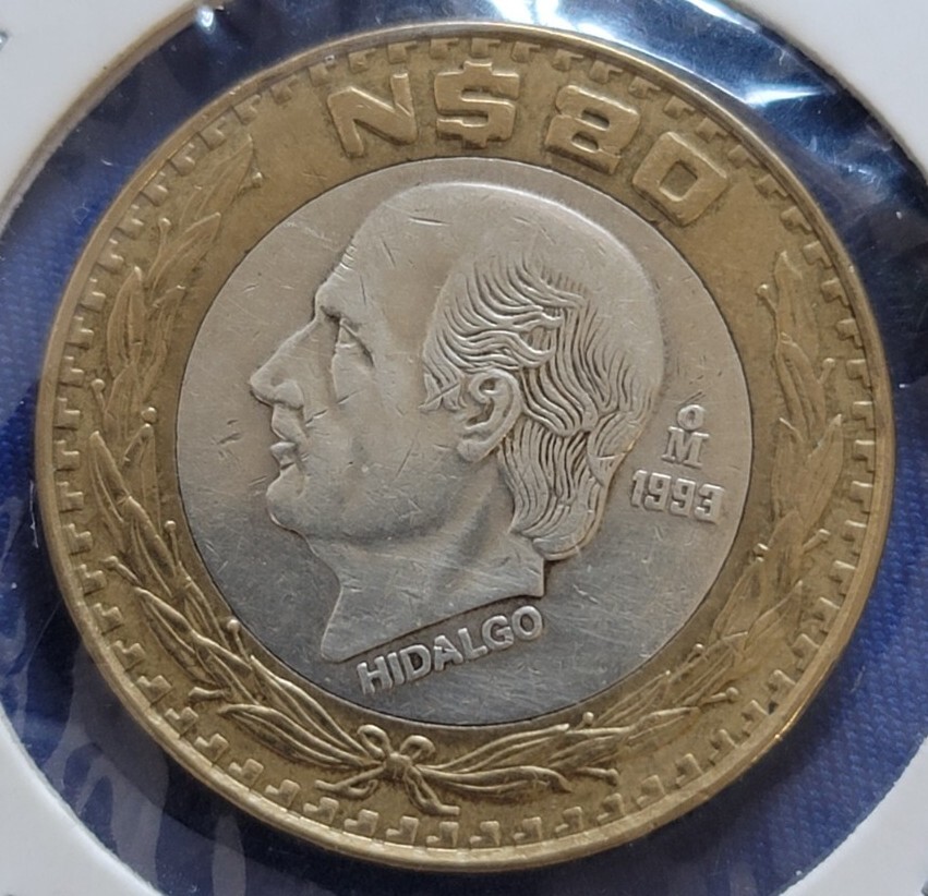 Mexico 1993 N$20 Pesos Hidalgo VARIETY N$80 Rare | eBay