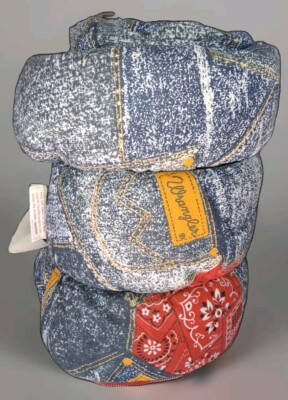 Wrangler Vintage 1970's ZipUp Sleeping Bag Denim Jeans With Bandana Patch Design