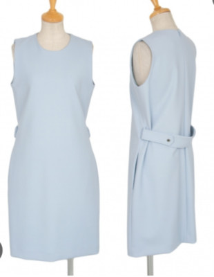 NWOT Theory baby light blue crepe shift sheath dress sleeveless 8