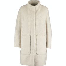 Sprung Freres Cream Reversible Leather Coat - L