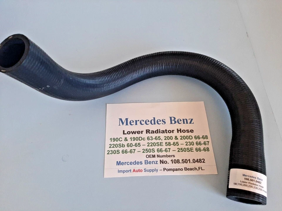 Mercedes-Benz Lower Radiator Hose 190c & Dc, 200,200D, 220Sb, 220SE,230S,250S,E - Image 3 of 4