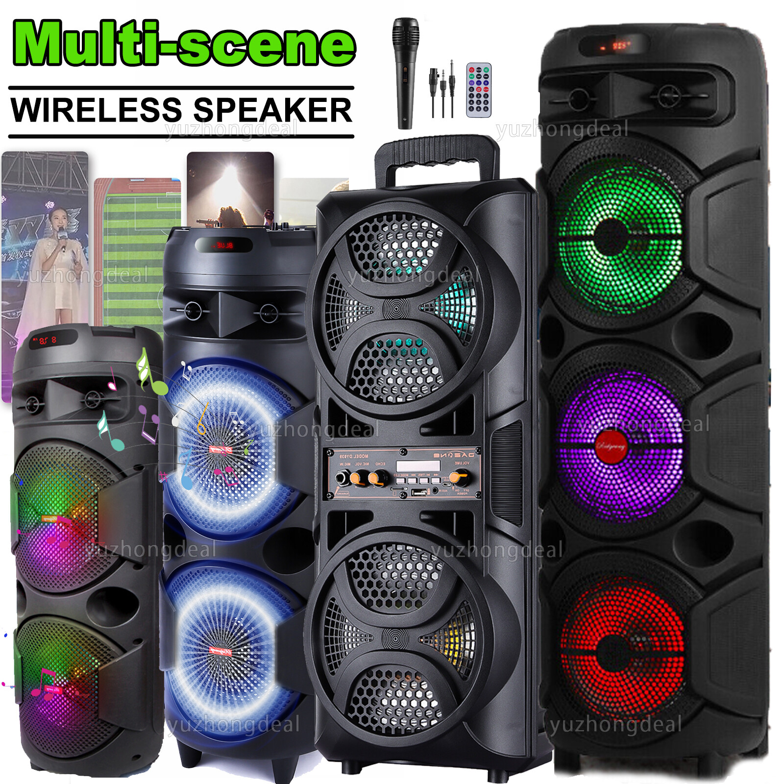 Large Portable Party Bluetooth Loud Speaker 3* 8