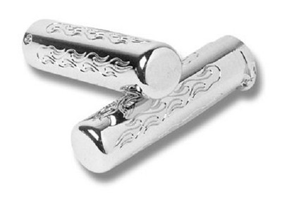 Billet Flame Handlebar Grips by Accutronix USA Dual Thottle Cable Harley Dyna