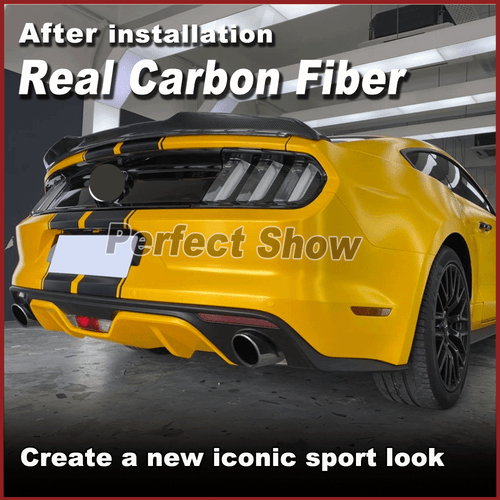 Fit For Ford Mustang 2015-18 REAL Carbon Fiber Rear Trunk Boot Spoiler Wing Lip - Picture 3 of 10