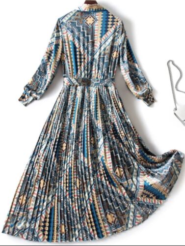 2022 New Runway Women Dresses Half Sleeve Print Midi Dress Party Casual Vestidos