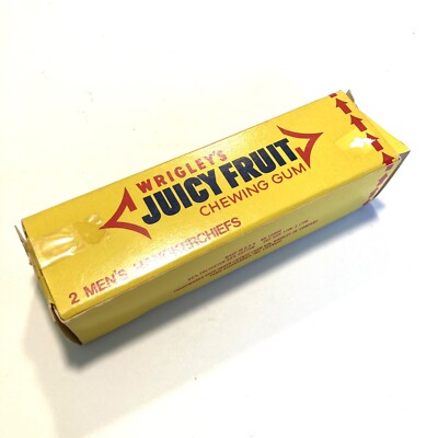 Wrigley s Juicy Fruit Chewing Gum box with Two Men s Handkerchiefs VINTAGE