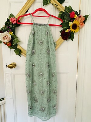 asos mint green embellished dress Rent Asos Luxe 3D Floral Bardot Mini Dress In Mint