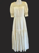 Vintage Catherine Cooper 1970 Edwardian Handmade Cottagecore Prairie Maxi Dress