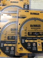 3X DeWALT 10" 60 Teeth 60T Carbide Tooth Fine FInish Circular Saw Blade DW3106