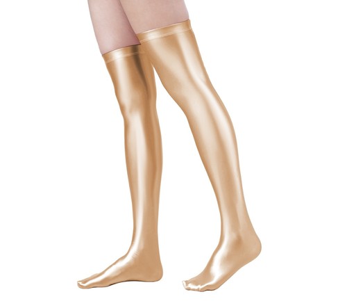AMORESY Women's Sexy Satin Socks Breathable Over-the-Knee Solid Length Stockings - Picture 39 of 42
