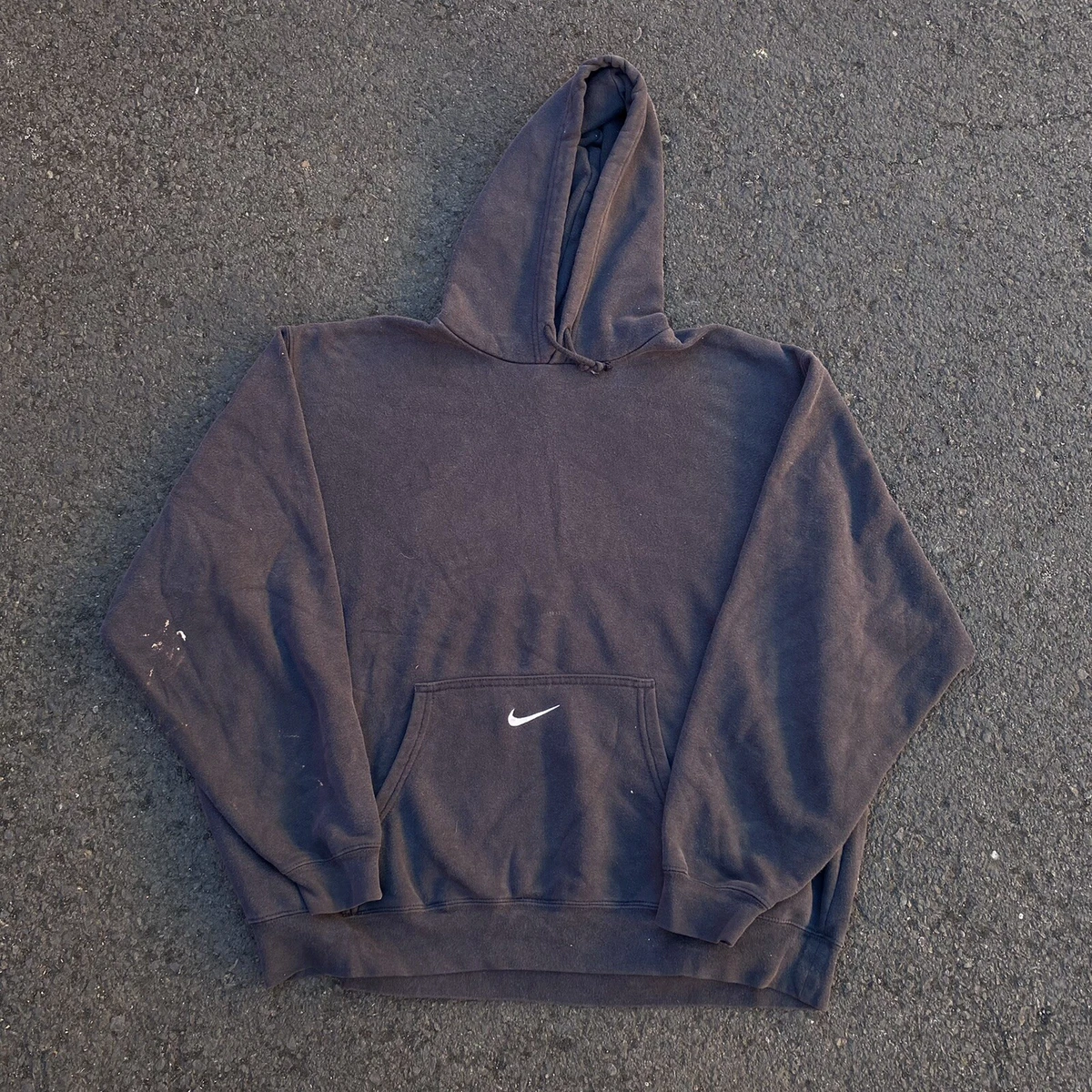 Rare vintage black nike hoodie middle check Travis Scott 27.5x27