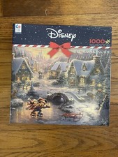 Disney Thomas Kinkade 1000 Piece Puzzle Mickey And Minnie Sweetheart Holiday