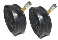 PAIR 700 X 35/43C--27" X 1-3/8" SCHRADER VALVE BICYCLE TUBE UPGRADED CHROME CAPS