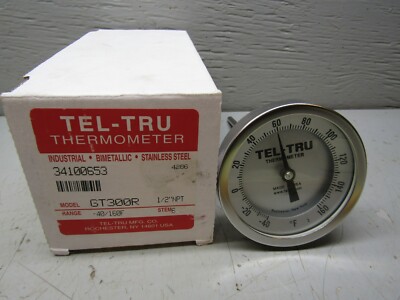 Tel-Tru GT300R Thermometer 1/2'' NPT -40/160F Stem: 6''