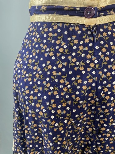GUNNE SAX Vintage Skirt SIZE EXTRA SMALL 7 blue floral cottage lace 70s peasant - Picture 9 of 11