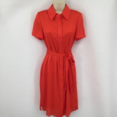 DVF Diane von Furstenberg Kassie Spicy Orange shirtdress dress belt new 6