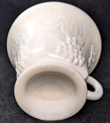 VASO DE LECHE Juego de 6 tazas de té/ponche de vidrio blanco diseño de uva/hojas - Imagen 3 de 4