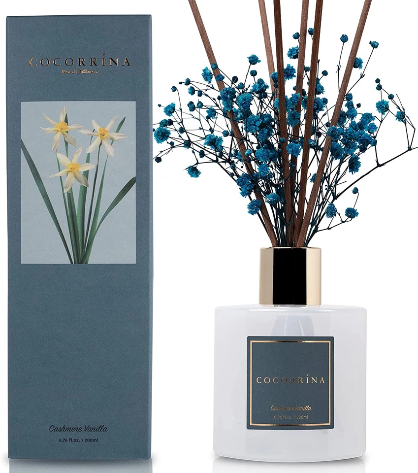 Premium Reed Diffuser Set with Preserved Baby'S Breath & Cotton Stick Cashmere V - Image 2 of 4