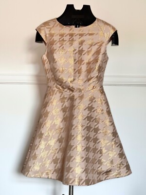 Ted Baker Womens Blush Pink Rose Gold Skater Dress with