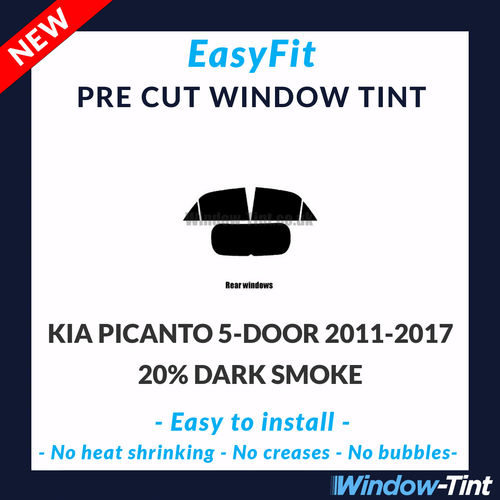 EasyFit Static Pre Cut Tint For Kia Picanto 5-door 2011-17 - 20% Dark Rear - Picture 1 of 3