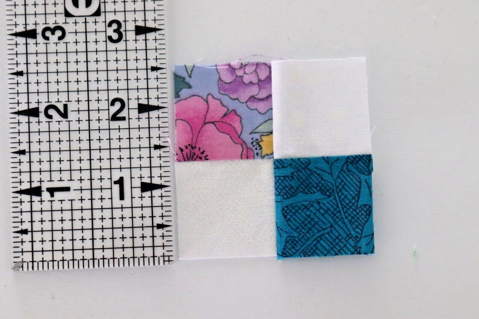 Lot of 50 cotton fabric mini 4patch quilt squares 2.5" blocks