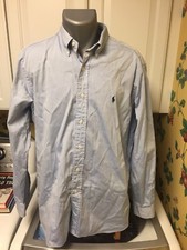 Polo Ralph Lauren Men's Long Sleeve Cotton 16 1/2 - 34/35 Blue Shirt